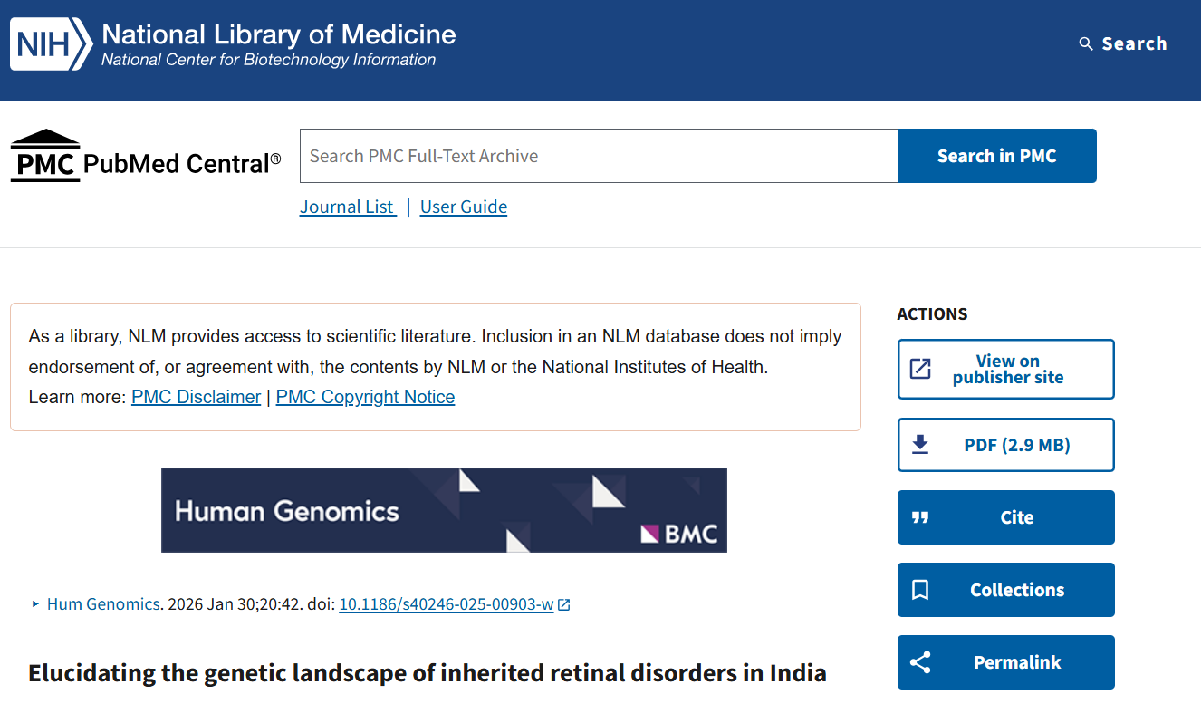 Elucidating the genetic landscape of inherited retinal disorders in India