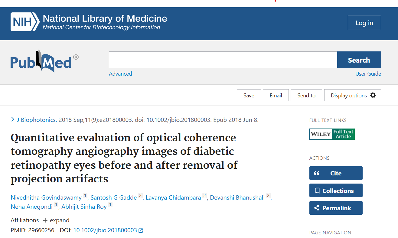 Quantitative evaluation of OCT angiography images of diabetic retinopathy eyes before and after removal of projection artifacts.
