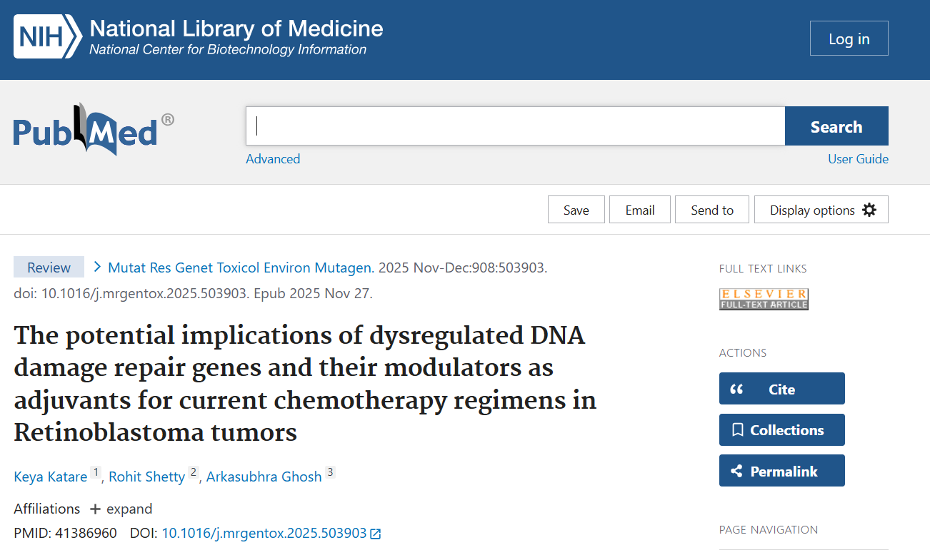 The potential implications of dysregulated DNA damage repair genes and their modulators as adjuvants for current chemotherapy regimens in Retinoblastoma tumors