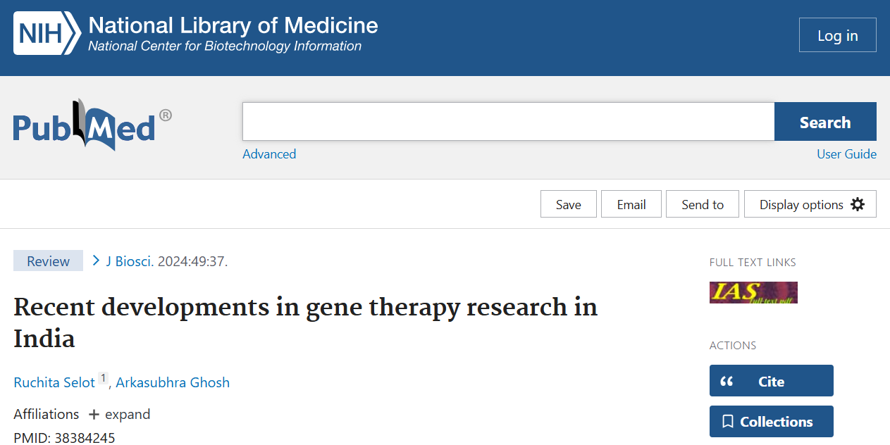 Recent developments in gene therapy research in India