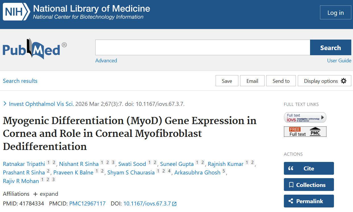 Myogenic Differentiation (MyoD) Gene Expression in Cornea and Role in Corneal Myofibroblast Dedifferentiation